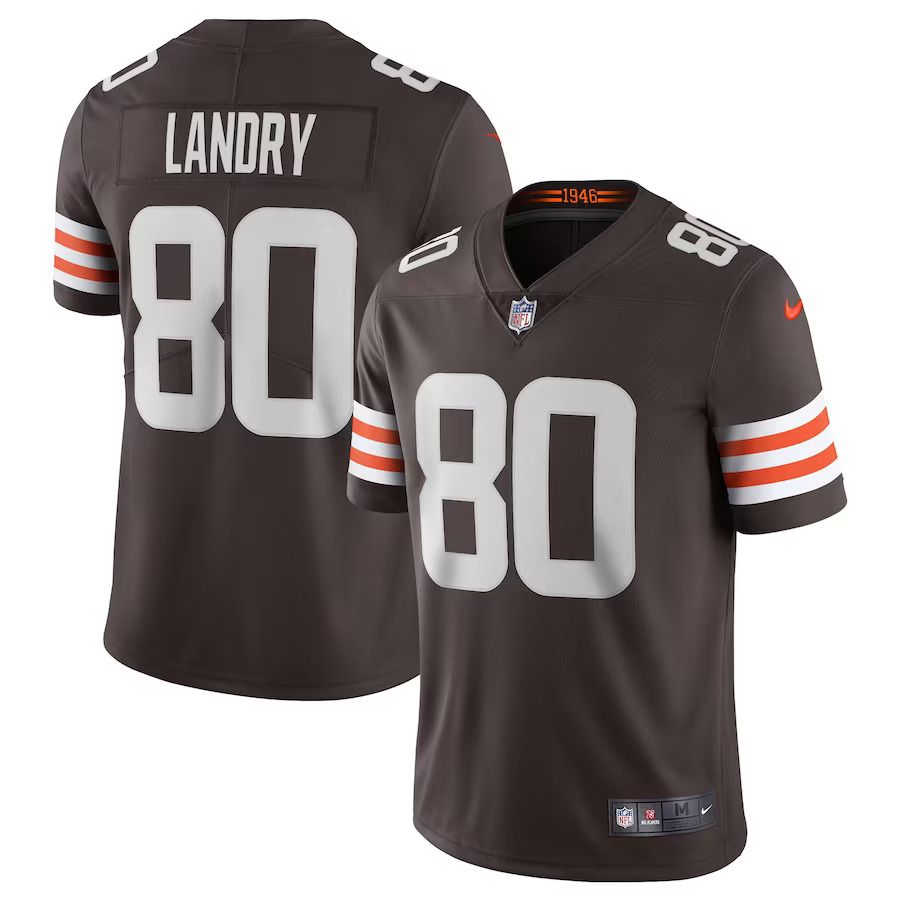 Men Cleveland Browns 80 Jarvis Landry Nike Brown Vapor Limited Player NFL Jersey